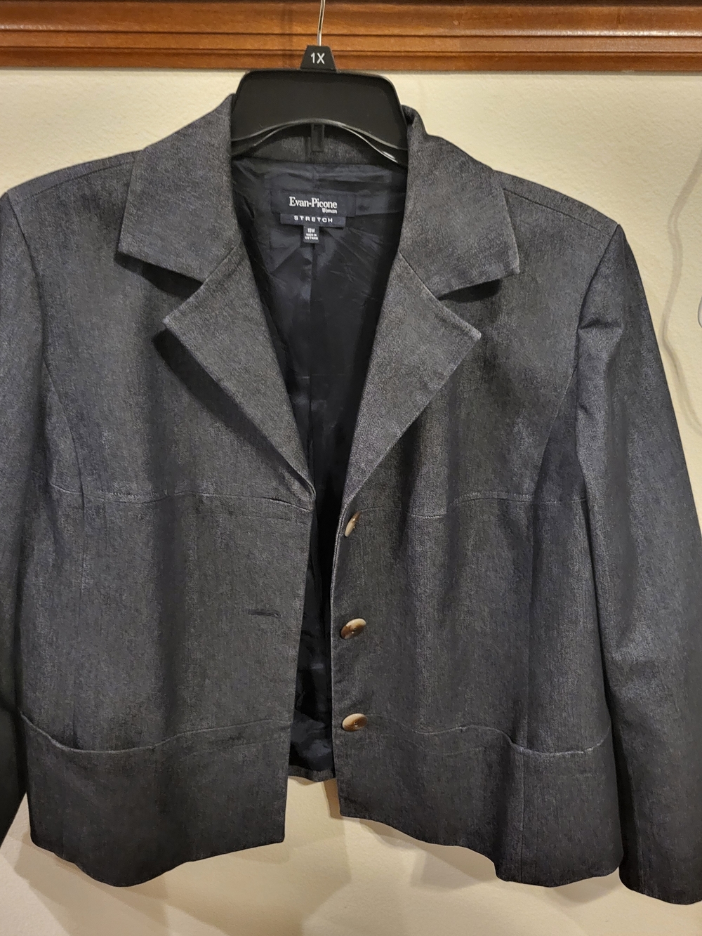 Evan-Picone Dark Slate Denim Blazer